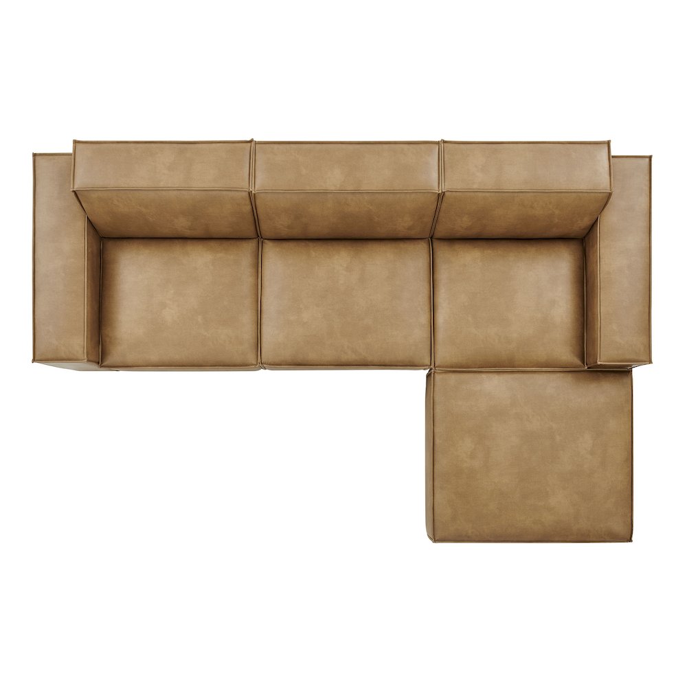 Restore 4-Piece Vegan Leather Modular Sofa Set with Ottoman. Picture 8