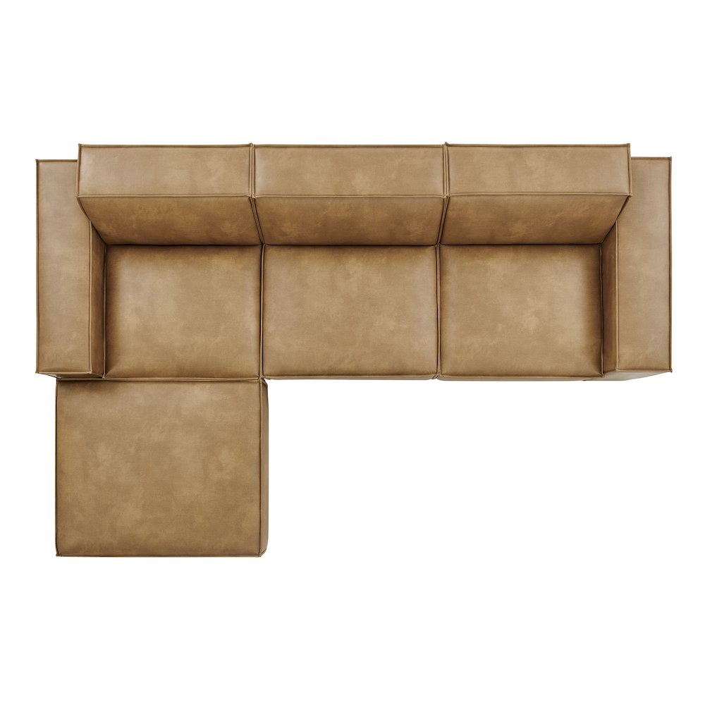 Restore 4-Piece Vegan Leather Modular Sofa Set with Ottoman. Picture 9