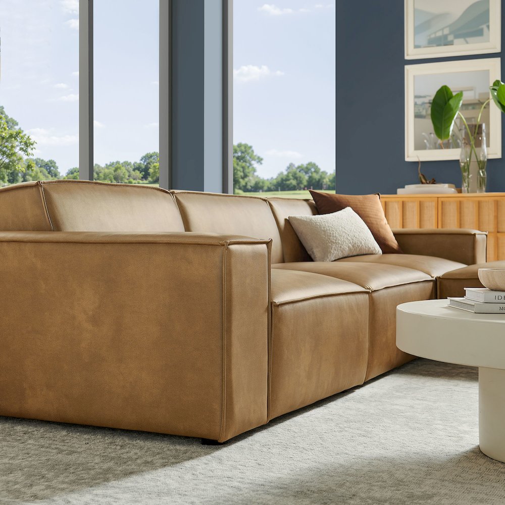 Restore 4-Piece Vegan Leather Modular Sofa Set with Ottoman. Picture 11