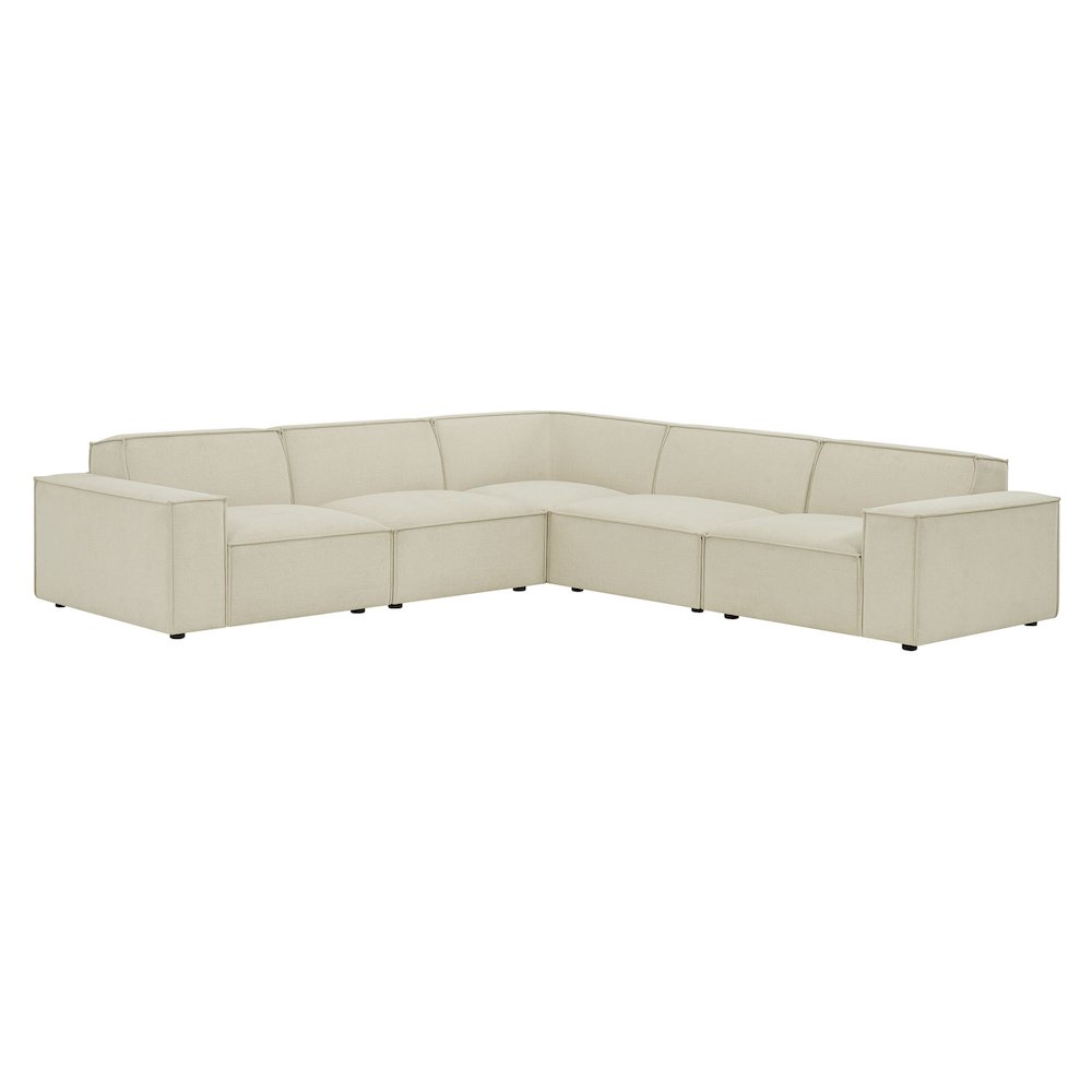 Restore 5-Piece Performance Fabric Upholstered Modular L-Shaped Sofa. Picture 1