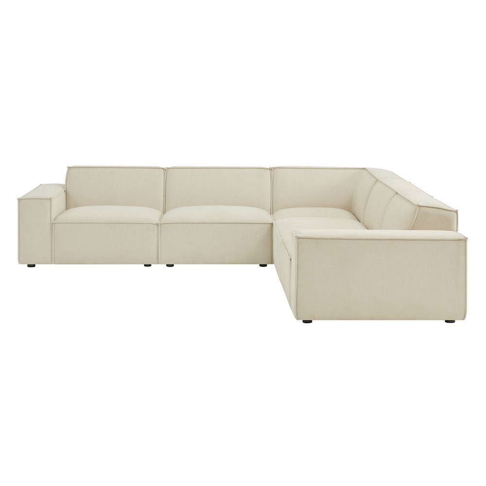Restore 5-Piece Performance Fabric Upholstered Modular L-Shaped Sofa. Picture 8