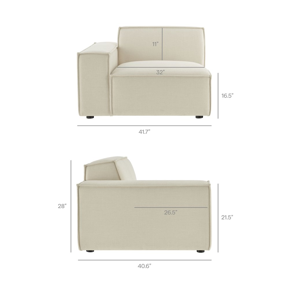Restore 5-Piece Performance Fabric Upholstered Modular L-Shaped Sofa. Picture 4