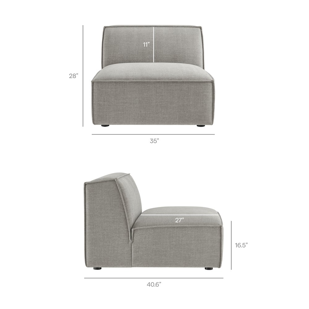 Restore 5-Piece Performance Fabric Upholstered Modular L-Shaped Sofa. Picture 5