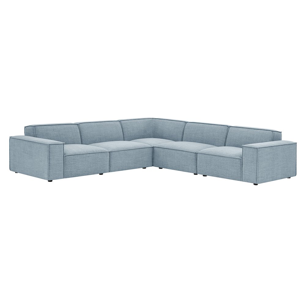 Restore 5-Piece Performance Fabric Upholstered Modular L-Shaped Sofa. Picture 1