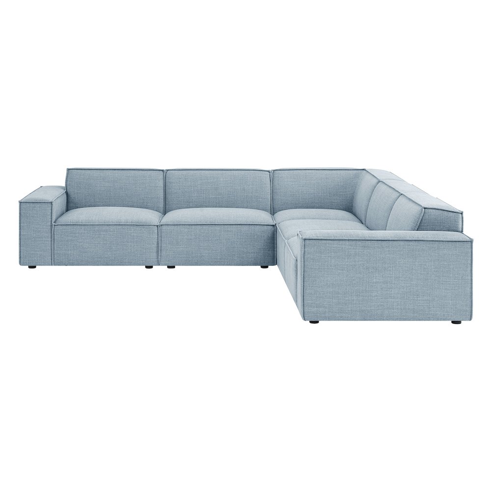Restore 5-Piece Performance Fabric Upholstered Modular L-Shaped Sofa. Picture 8