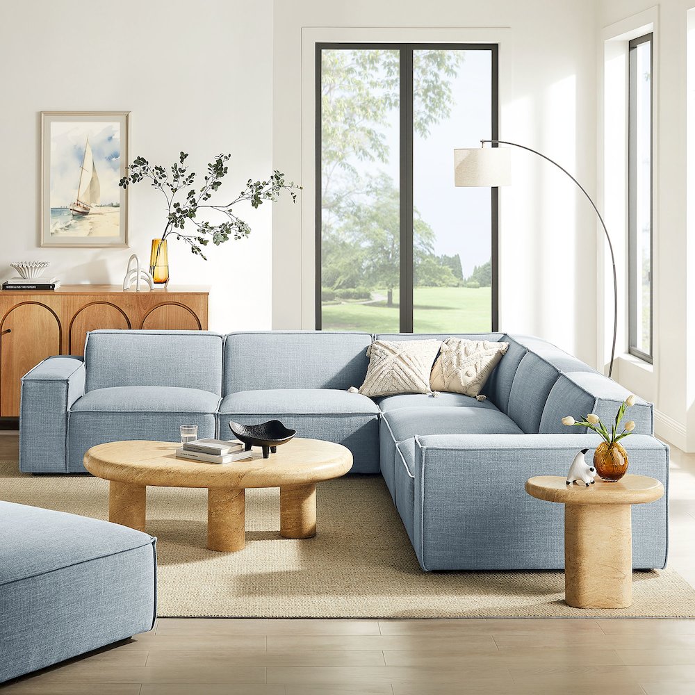 Restore 5-Piece Performance Fabric Upholstered Modular L-Shaped Sofa. Picture 10
