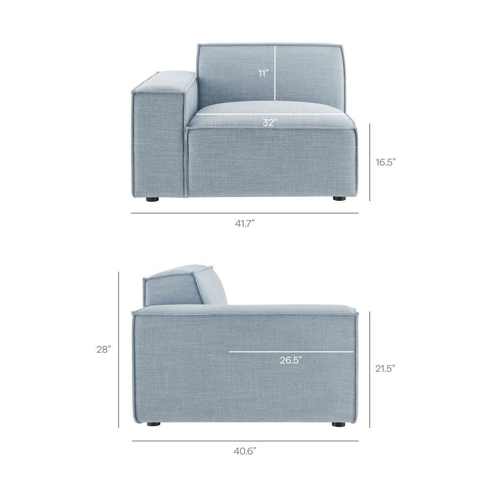 Restore 5-Piece Performance Fabric Upholstered Modular L-Shaped Sofa. Picture 4