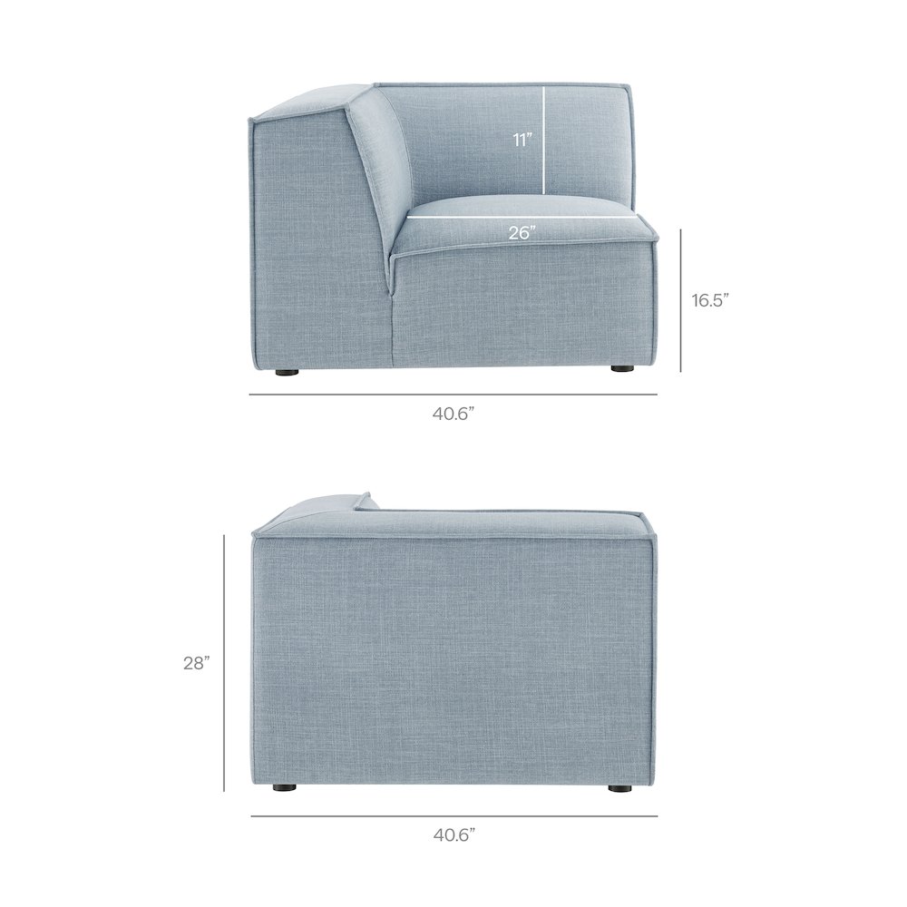 Restore 5-Piece Performance Fabric Upholstered Modular L-Shaped Sofa. Picture 6