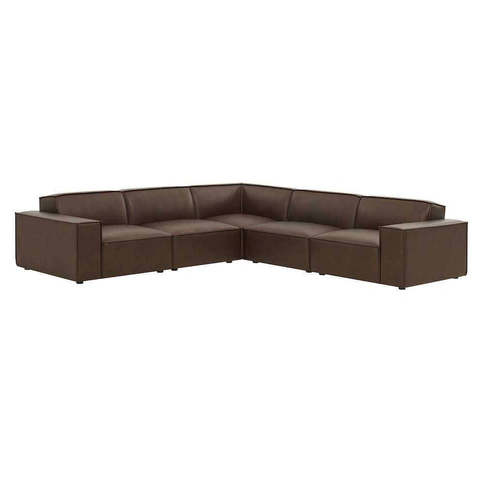 Restore 5-Piece Vegan Leather Modular L-Shaped Sofa. Picture 1