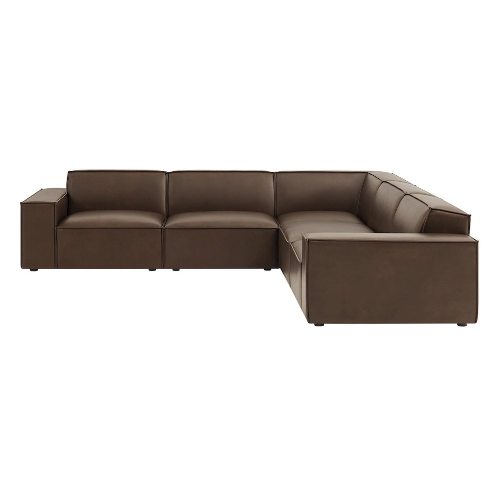 Restore 5-Piece Vegan Leather Modular L-Shaped Sofa. Picture 7