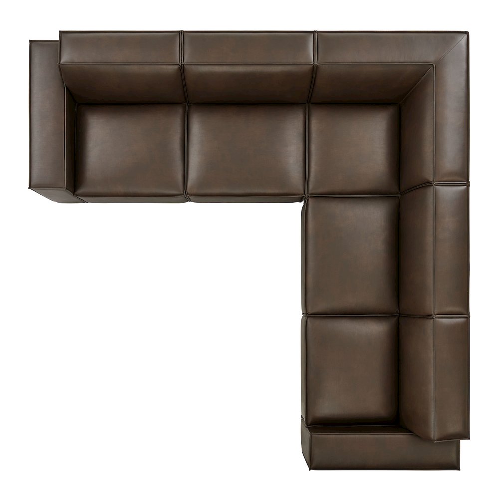 Restore 5-Piece Vegan Leather Modular L-Shaped Sofa. Picture 8