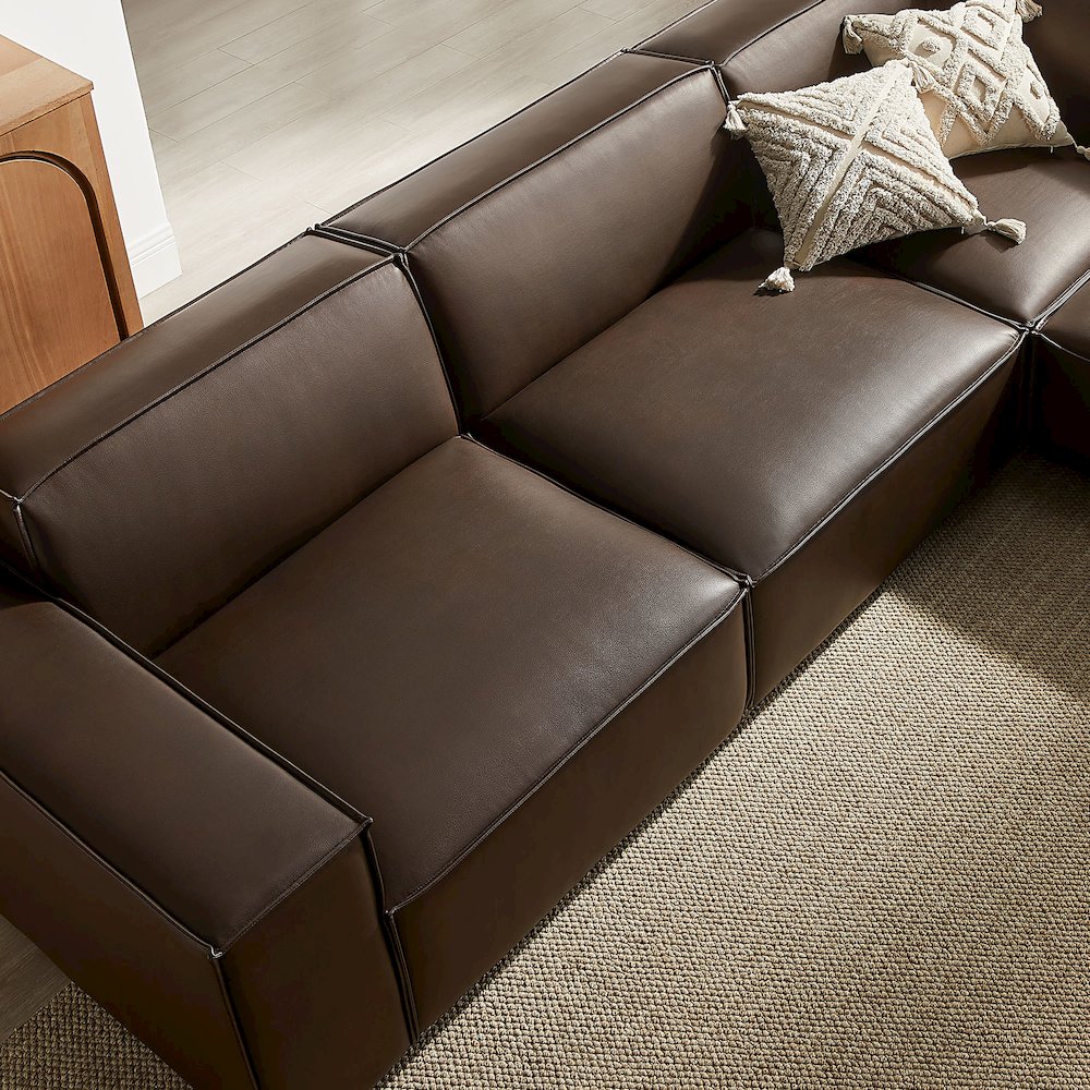 Restore 5-Piece Vegan Leather Modular L-Shaped Sofa. Picture 10
