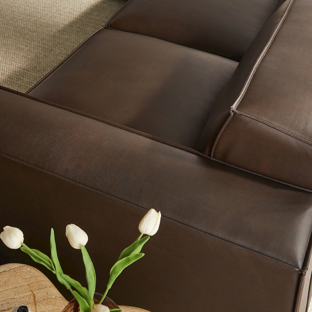Restore 5-Piece Vegan Leather Modular L-Shaped Sofa. Picture 11