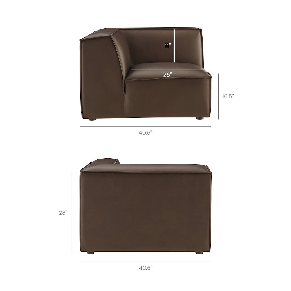 Restore 5-Piece Vegan Leather Modular L-Shaped Sofa. Picture 5