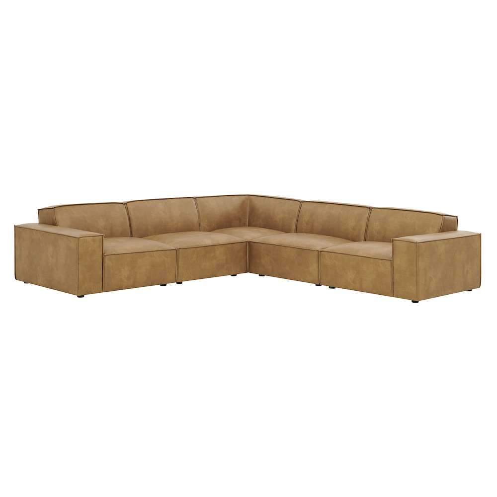 Restore 5-Piece Vegan Leather Modular L-Shaped Sofa. Picture 1