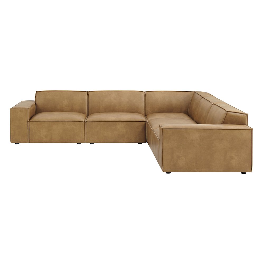 Restore 5-Piece Vegan Leather Modular L-Shaped Sofa. Picture 7