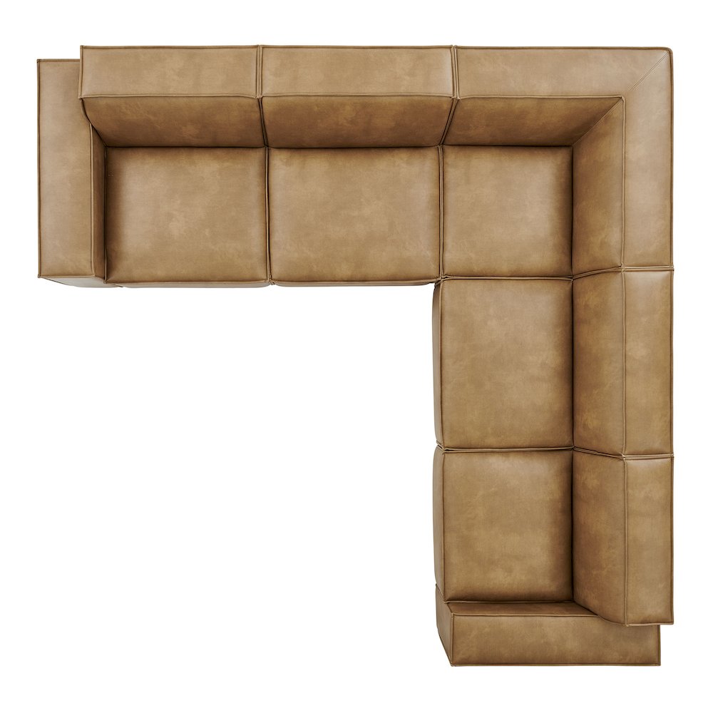 Restore 5-Piece Vegan Leather Modular L-Shaped Sofa. Picture 8