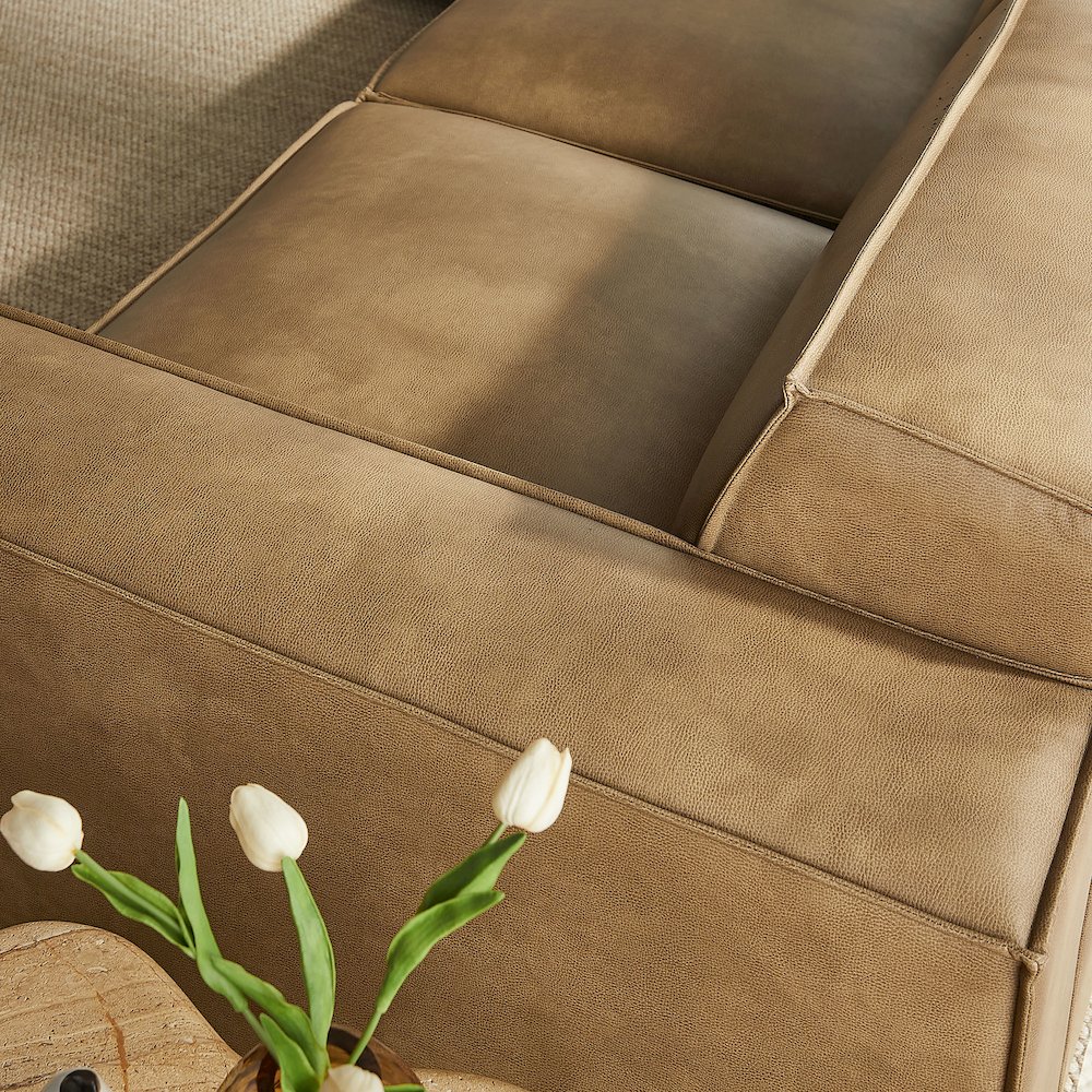 Restore 5-Piece Vegan Leather Modular L-Shaped Sofa. Picture 11