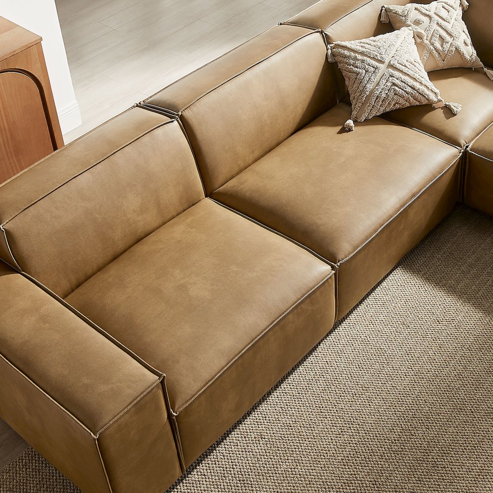 Restore 5-Piece Vegan Leather Modular L-Shaped Sofa. Picture 10