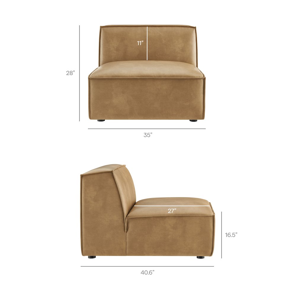 Restore 5-Piece Vegan Leather Modular L-Shaped Sofa. Picture 4