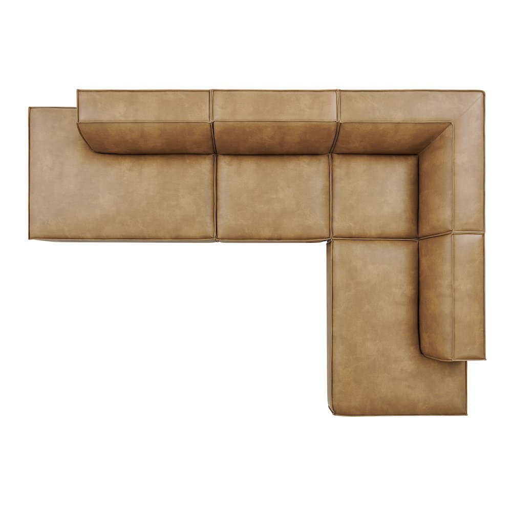 Restore 4-Piece Vegan Leather Modular L-Shaped Armless Sectional Sofa. Picture 8