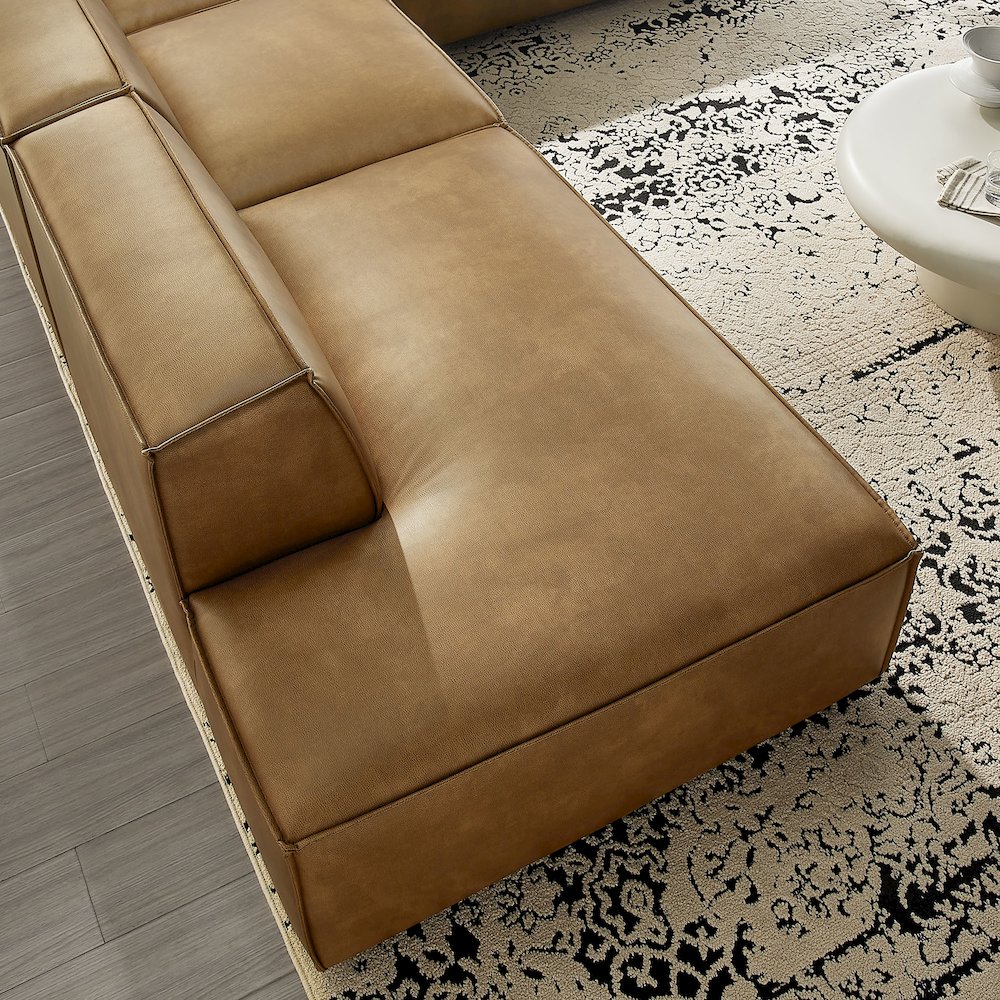 Restore 4-Piece Vegan Leather Modular L-Shaped Armless Sectional Sofa. Picture 11