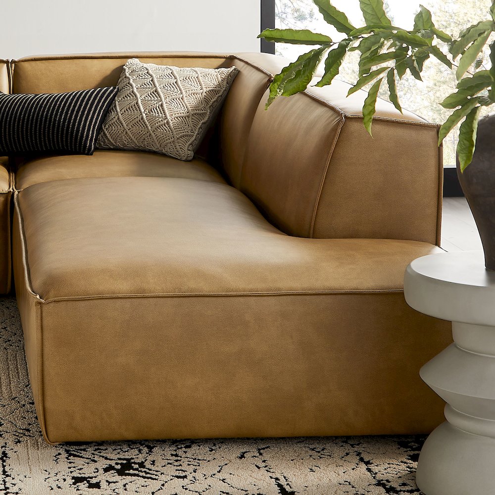 Restore 4-Piece Vegan Leather Modular L-Shaped Armless Sectional Sofa. Picture 10