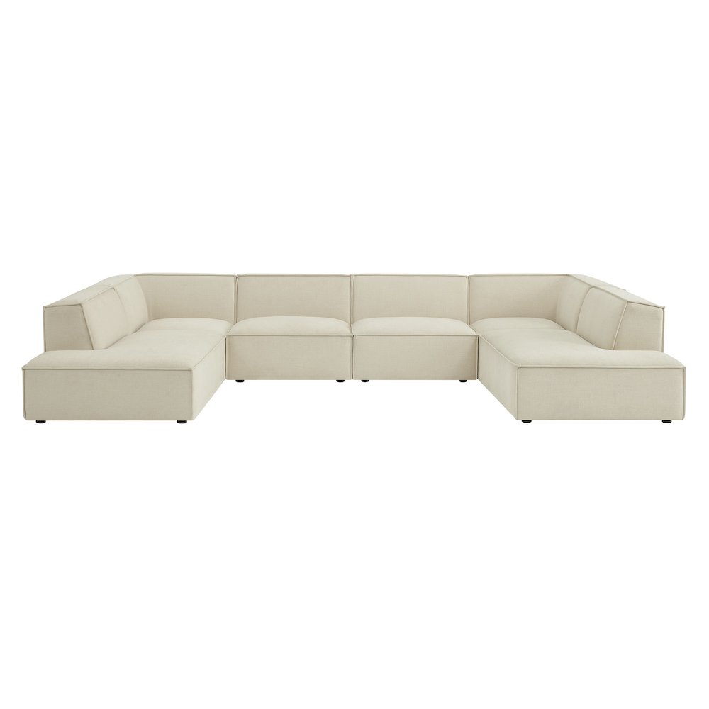 Restore 6-Piece Performance Fabric Upholstered U-Shaped Sectional Sofa. Picture 8