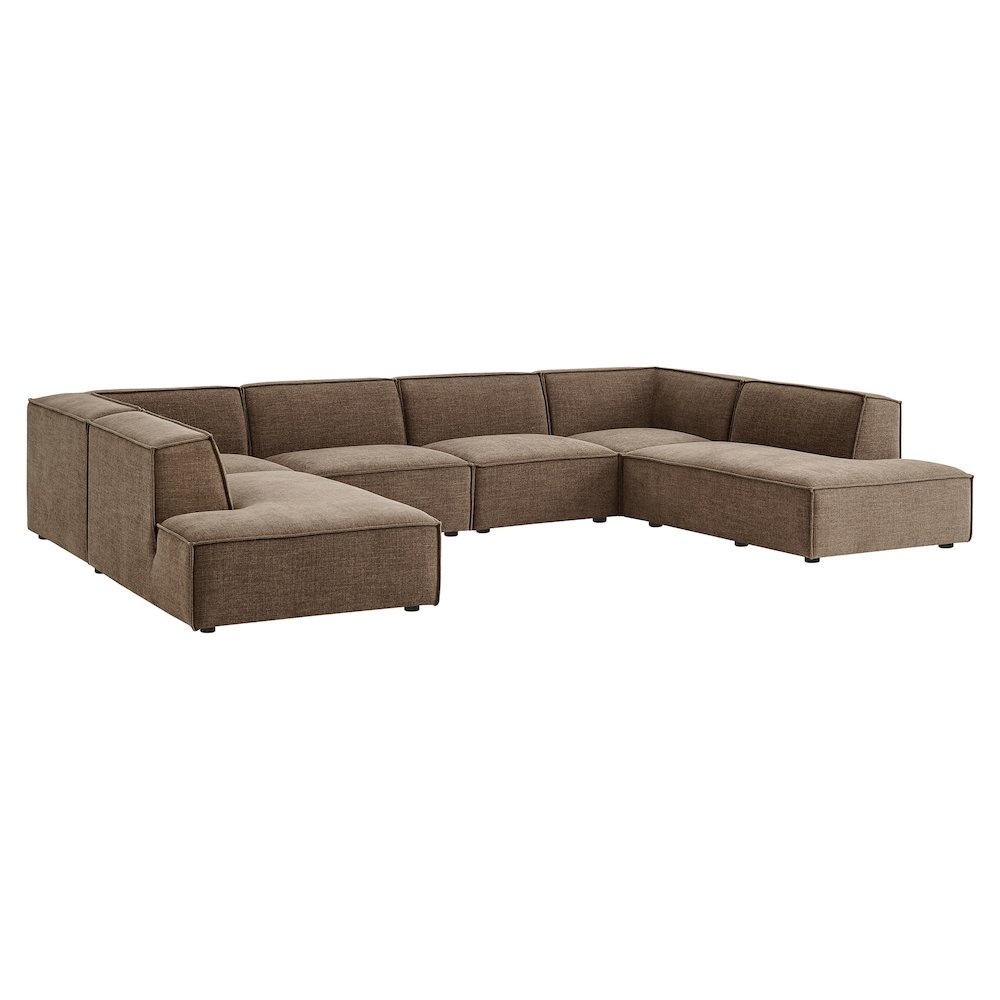 Restore 6-Piece Performance Fabric Upholstered U-Shaped Sectional Sofa. Picture 1