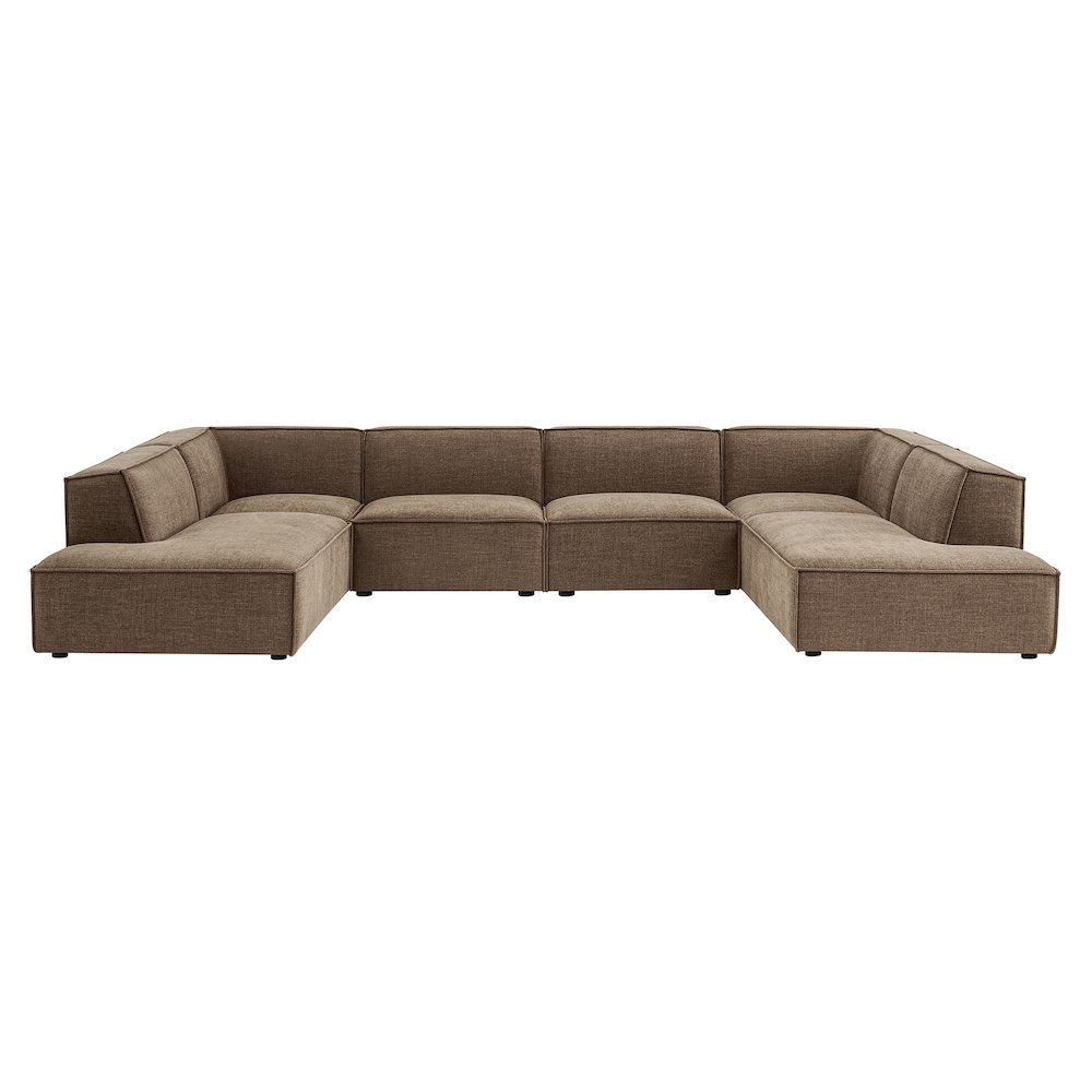 Restore 6-Piece Performance Fabric Upholstered U-Shaped Sectional Sofa. Picture 8