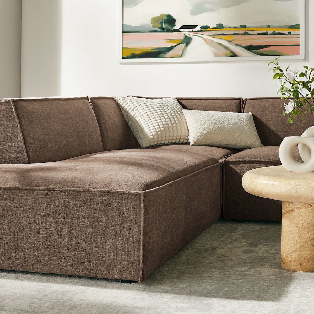 Restore 6-Piece Performance Fabric Upholstered U-Shaped Sectional Sofa. Picture 11