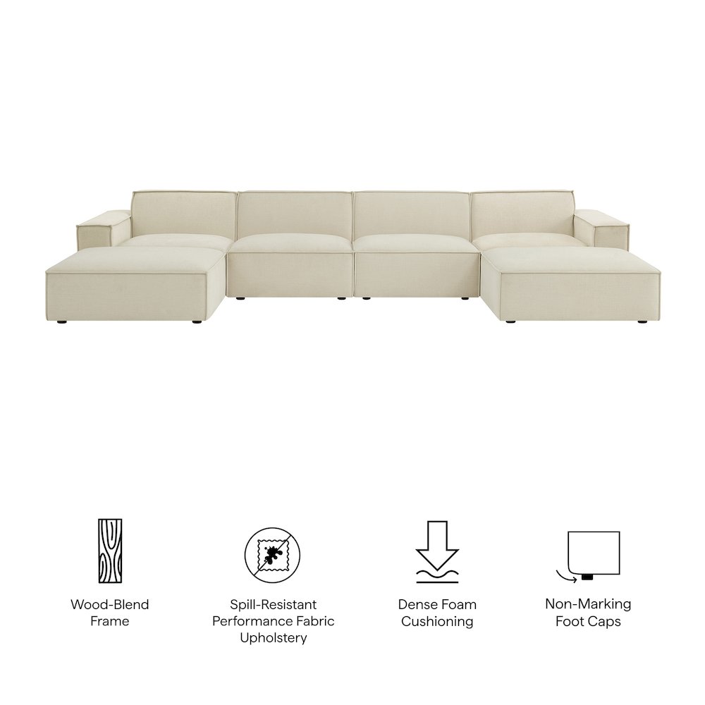 Restore 6-Piece Performance Fabric Upholstered Modular Sectional Sofa. Picture 2