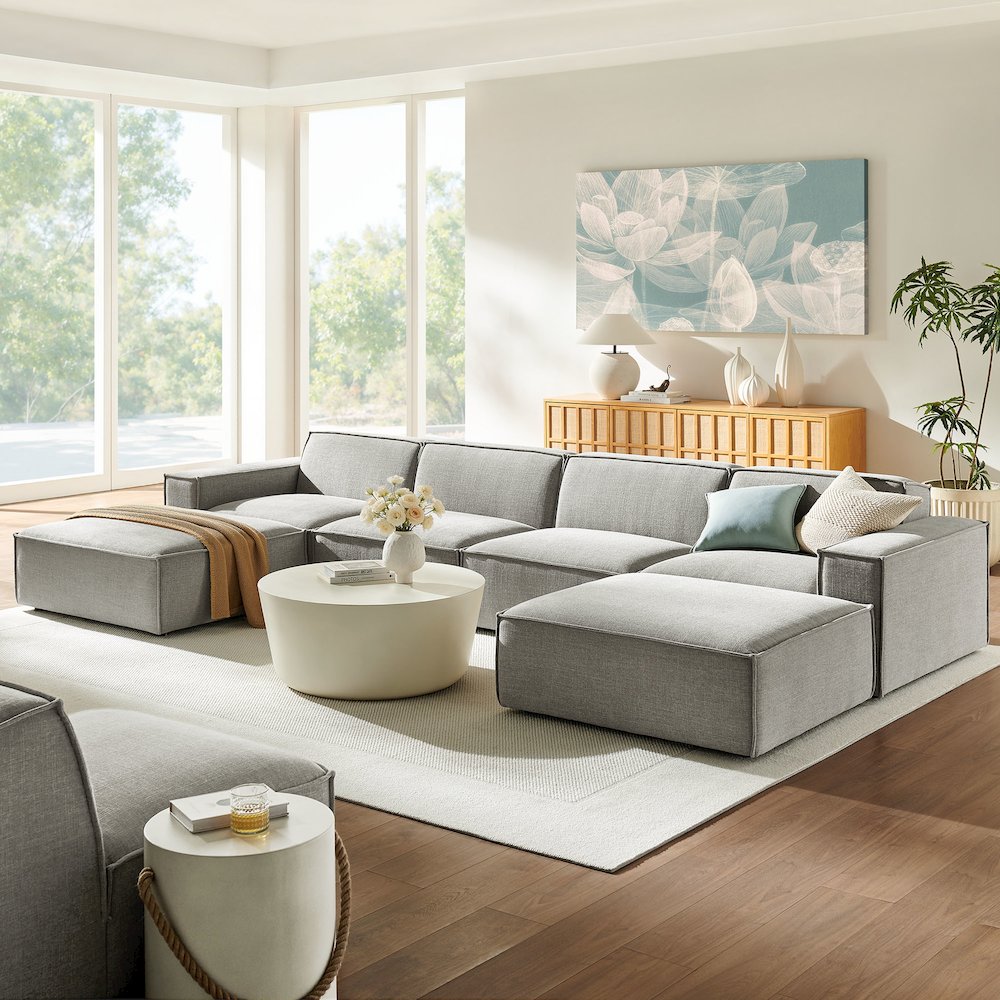 Restore 6-Piece Performance Fabric Upholstered Modular Sectional Sofa. Picture 10