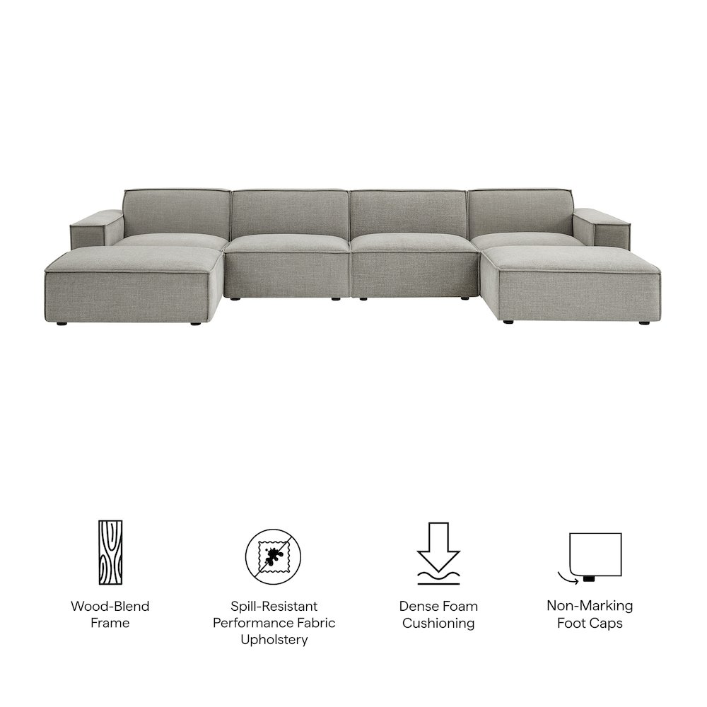 Restore 6-Piece Performance Fabric Upholstered Modular Sectional Sofa. Picture 2