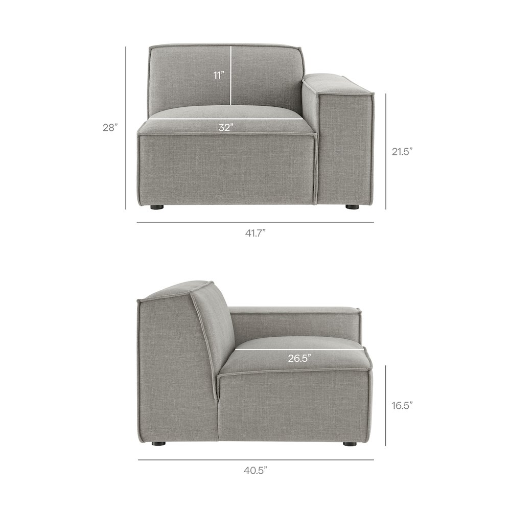 Restore 6-Piece Performance Fabric Upholstered Modular Sectional Sofa. Picture 4