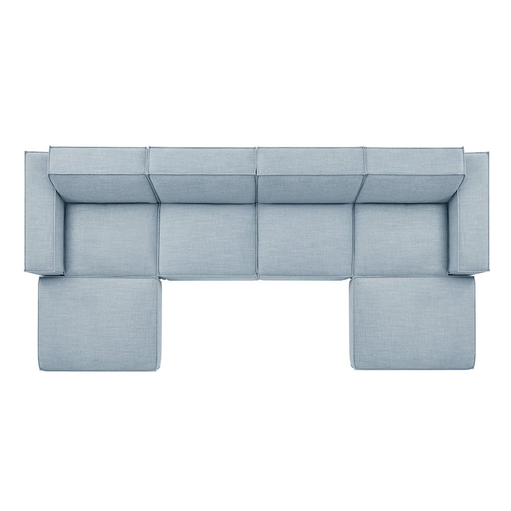Restore 6-Piece Performance Fabric Upholstered Modular Sectional Sofa. Picture 9
