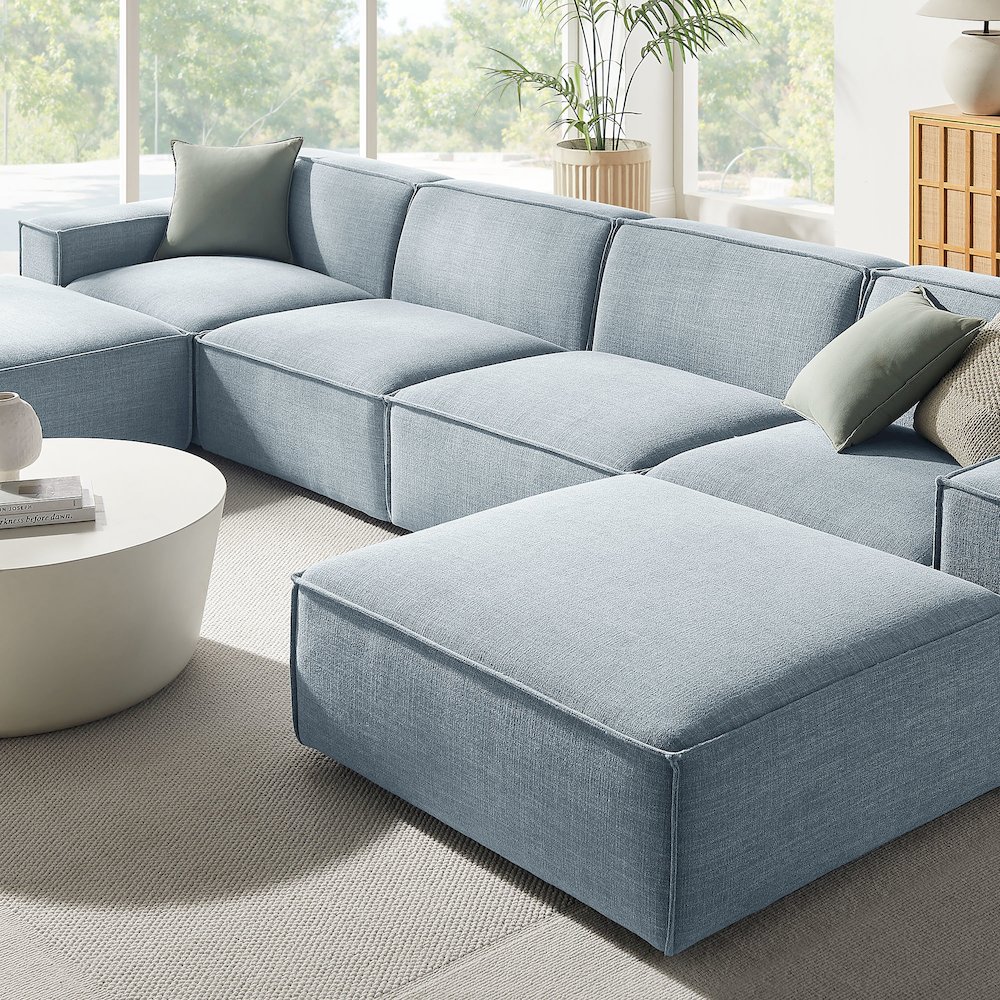Restore 6-Piece Performance Fabric Upholstered Modular Sectional Sofa. Picture 11