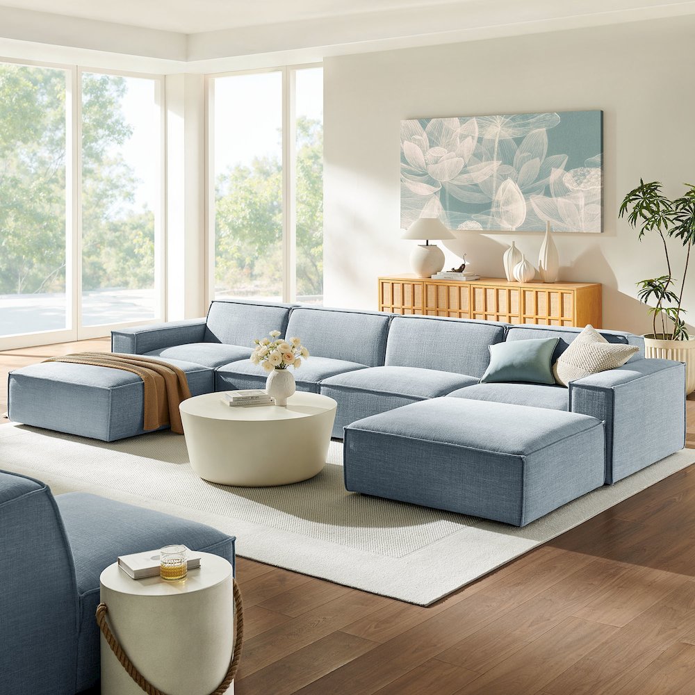 Restore 6-Piece Performance Fabric Upholstered Modular Sectional Sofa. Picture 10