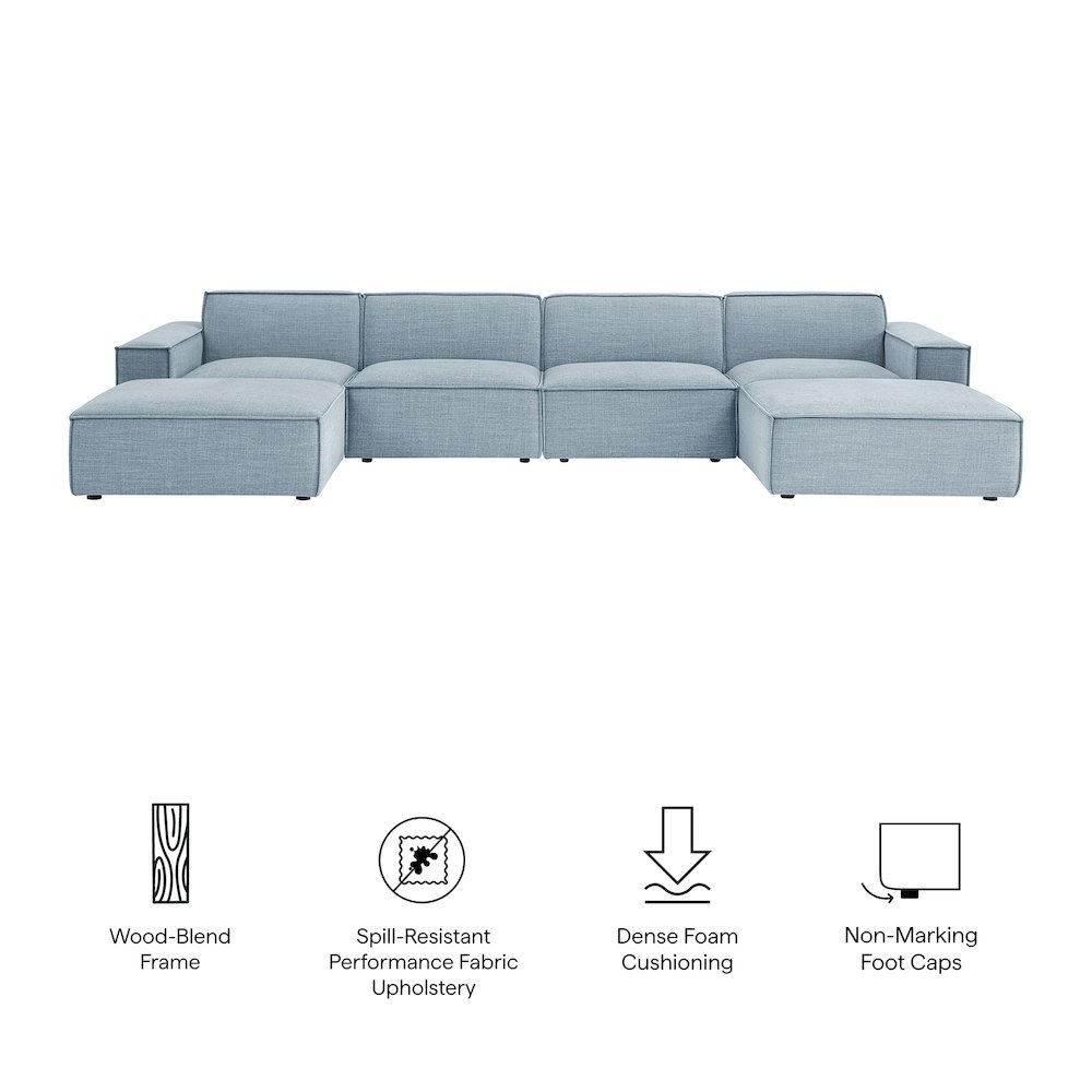 Restore 6-Piece Performance Fabric Upholstered Modular Sectional Sofa. Picture 2