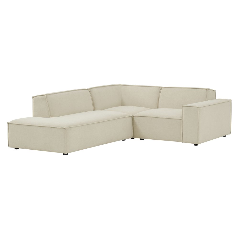 Restore 3-Piece Performance Fabric Upholstered Modular L-Shaped Sectional Sofa. Picture 1