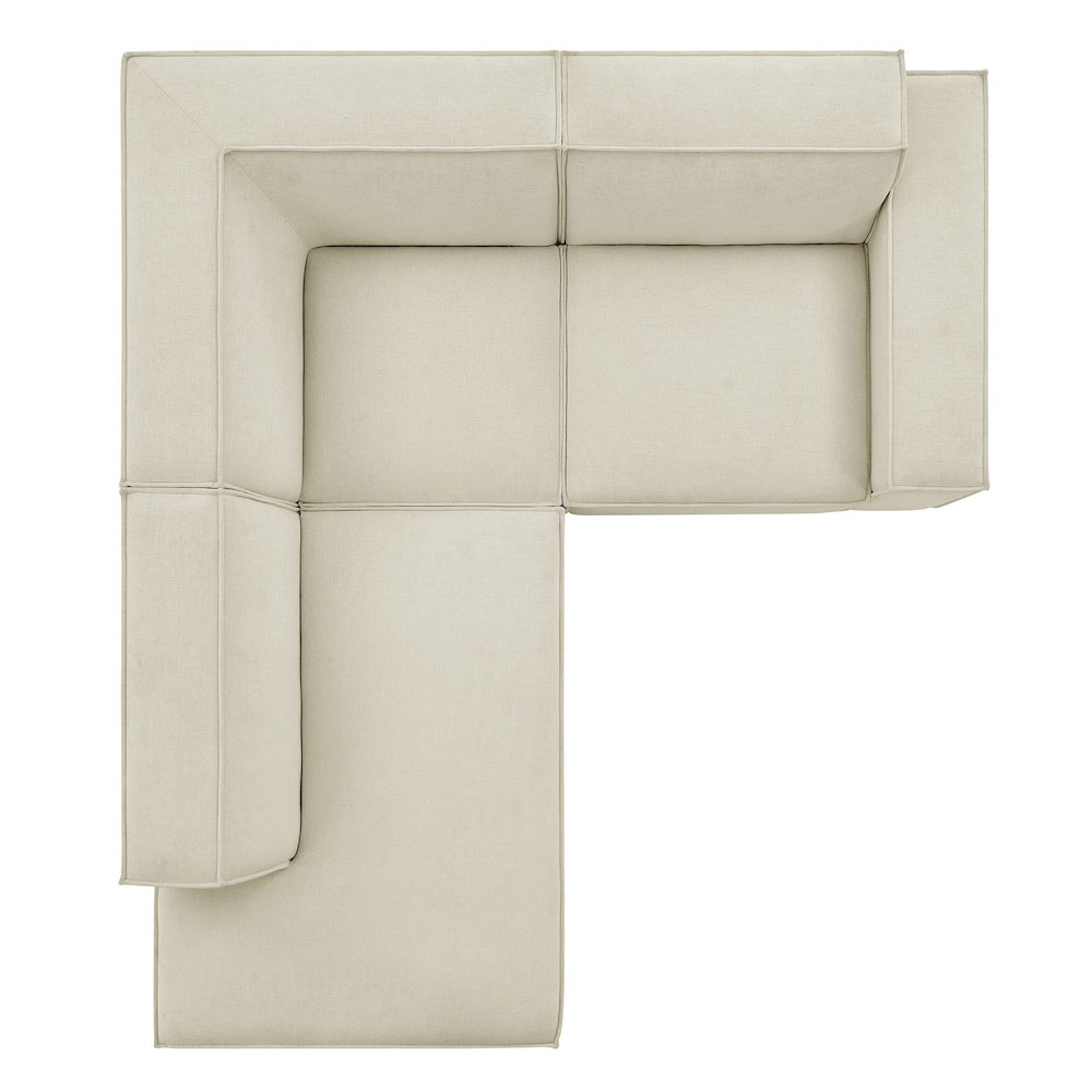 Restore 3-Piece Performance Fabric Upholstered Modular L-Shaped Sectional Sofa. Picture 8
