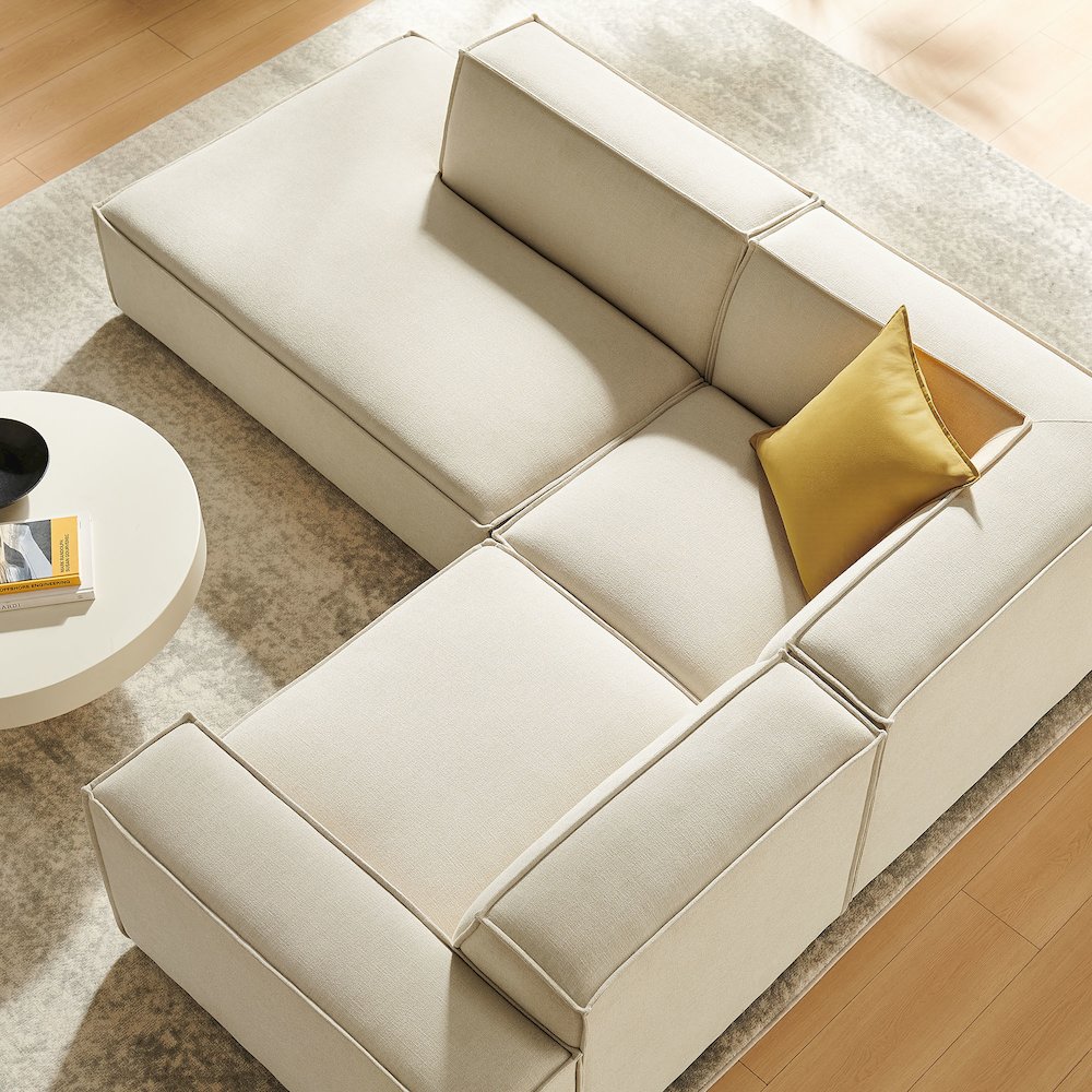 Restore 3-Piece Performance Fabric Upholstered Modular L-Shaped Sectional Sofa. Picture 10