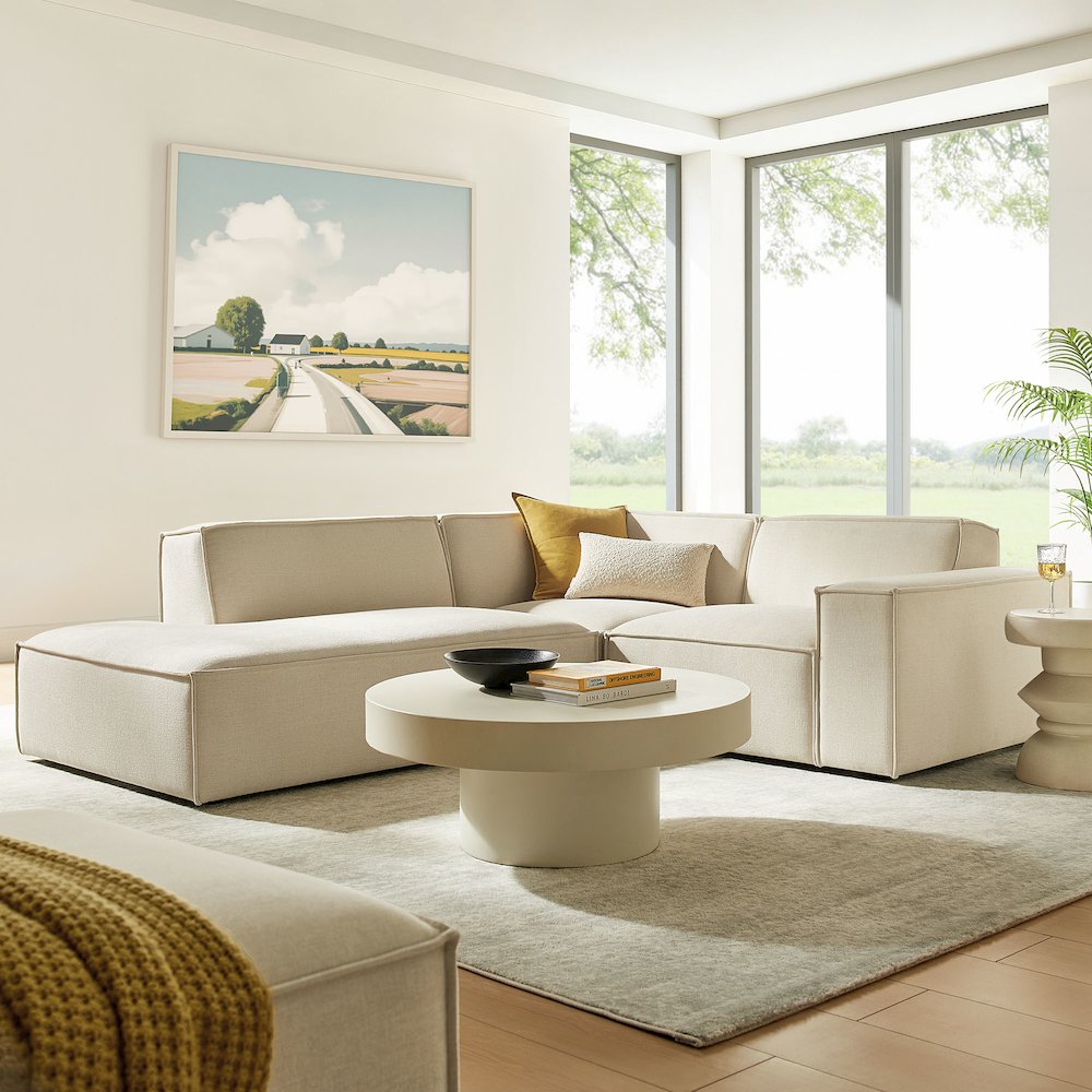 Restore 3-Piece Performance Fabric Upholstered Modular L-Shaped Sectional Sofa. Picture 9