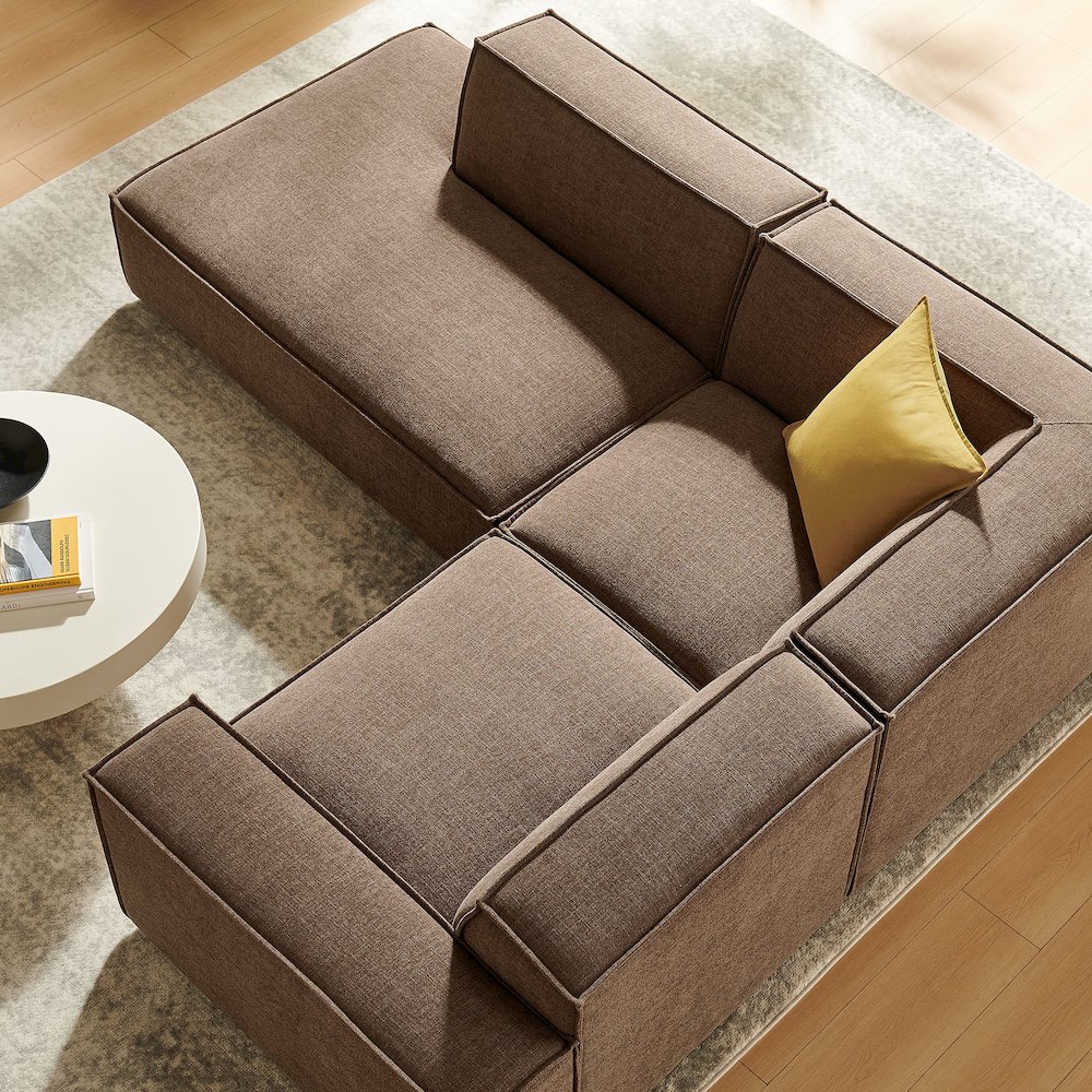 Restore 3-Piece Performance Fabric Upholstered Modular L-Shaped Sectional Sofa. Picture 10