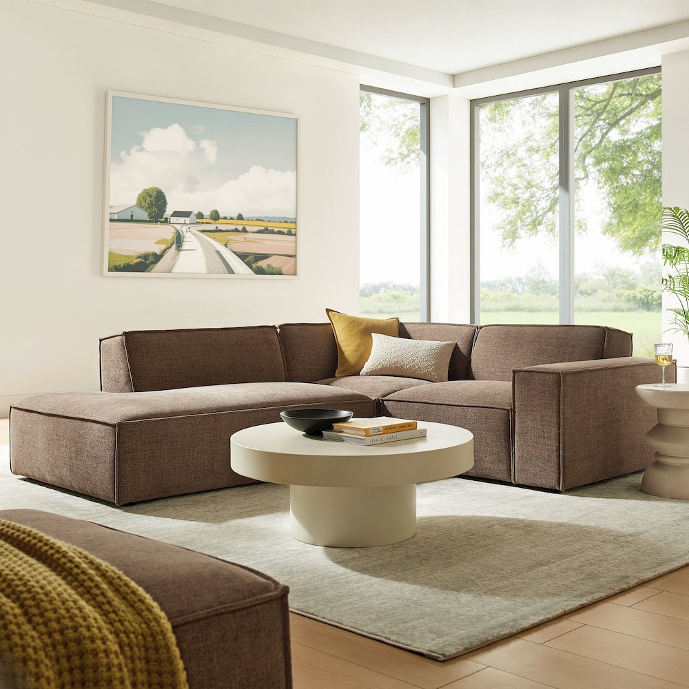 Restore 3-Piece Performance Fabric Upholstered Modular L-Shaped Sectional Sofa. Picture 9