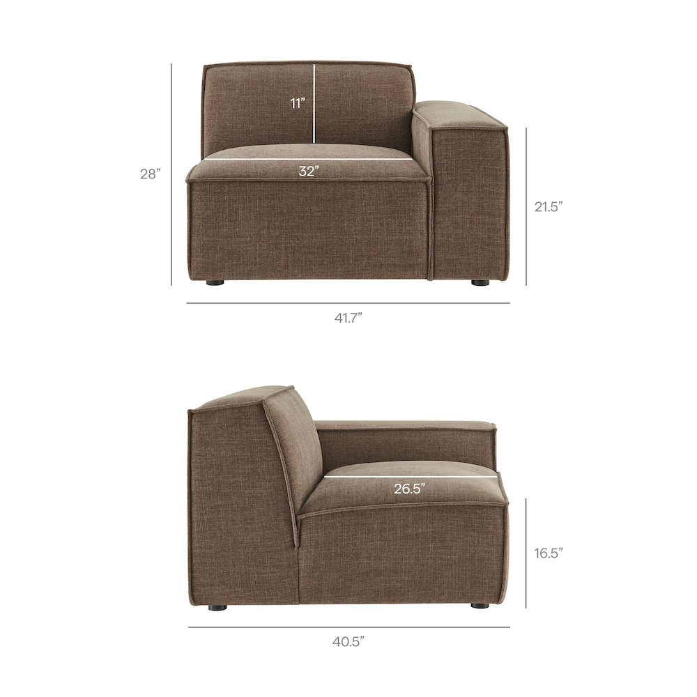 Restore 3-Piece Performance Fabric Upholstered Modular L-Shaped Sectional Sofa. Picture 5