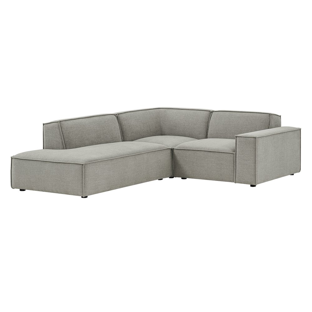 Restore 3-Piece Performance Fabric Upholstered Modular L-Shaped Sectional Sofa. Picture 1