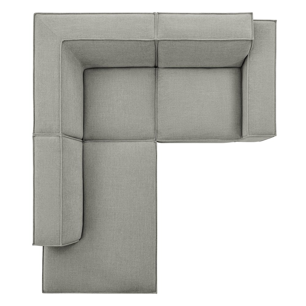 Restore 3-Piece Performance Fabric Upholstered Modular L-Shaped Sectional Sofa. Picture 8