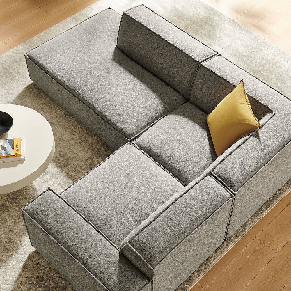 Restore 3-Piece Performance Fabric Upholstered Modular L-Shaped Sectional Sofa. Picture 10