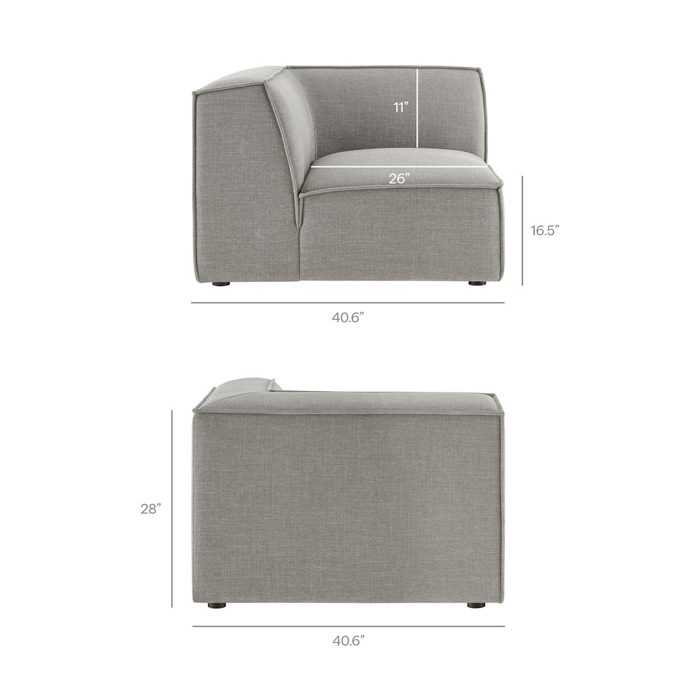 Restore 3-Piece Performance Fabric Upholstered Modular L-Shaped Sectional Sofa. Picture 4